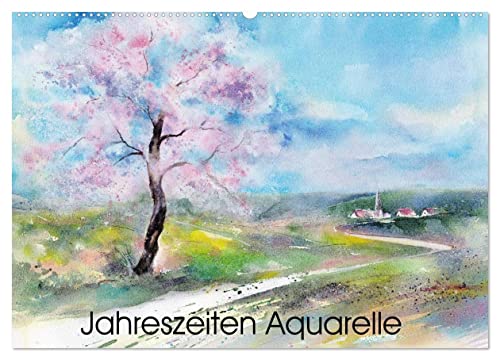 Jahreszeiten Aquarelle (Wandkalender 2024 DIN A2 quer), CALVENDO Monatskalender: Mit Aquarellen durchs Jahr (CALVENDO Natur)