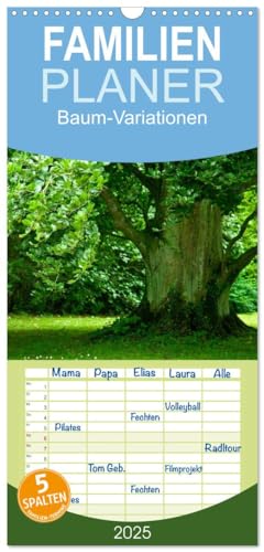 Familienplaner 2025 - Baum-Variationen mit 5 Spalten (Wandkalender, 21 cm x 45 cm), CALVENDO