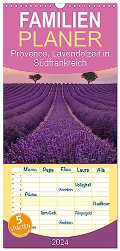 Familienplaner 2024 - Provence, Lavendelzeit in Südfrankreich mit 5 Spalten (Wandkalender, 21 cm x 45 cm) CALVENDO