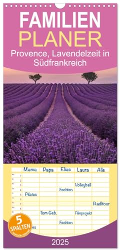 Familienplaner 2025 - Provence, Lavendelzeit in Südfrankreich mit 5 Spalten (Wandkalender, 21 cm x 45 cm), CALVENDO
