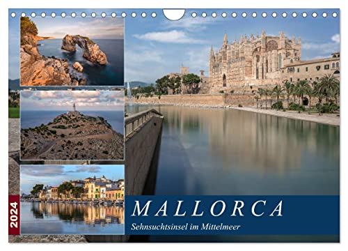 Mallorca, Sehnsuchtsinsel im Mittelmeer (Wandkalender 2024 DIN A4 quer), CALVENDO Monatskalender von CALVENDO