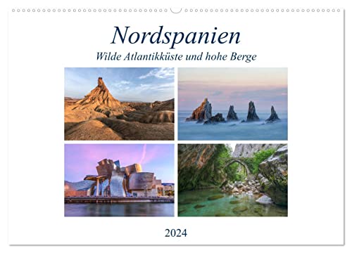 Nordspanien, wilde Atlantikküste und hohe Berge (Wandkalender 2024 DIN A2 quer), CALVENDO Monatskalender