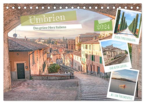 Umbrien - Das grüne Herz Italiens (Tischkalender 2024 DIN A5 quer), CALVENDO Monatskalender von CALVENDO