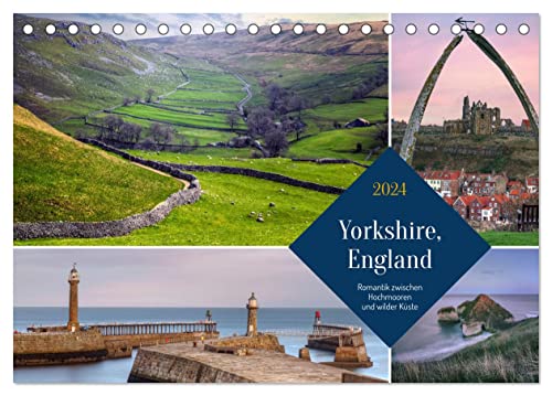 Yorkshire, England: Romantik zwischen Hochmooren und wilder Küste (Tischkalender 2024 DIN A5 quer), CALVENDO Monatskalender von CALVENDO