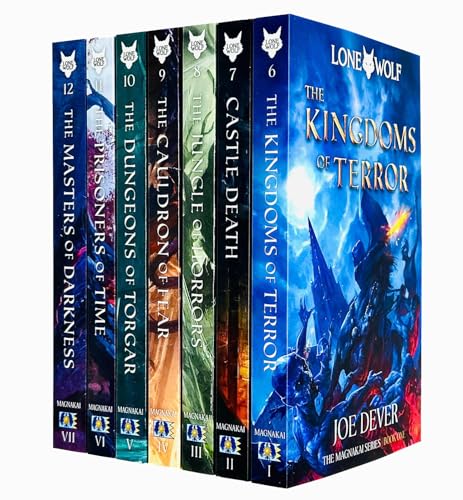 Lone Wolf Series Books 6 - 12 Collection Set by Joe Dever (The Kingdoms of Terror, Castle Death, The Jungle of Horrors, Cauldron of Fear, Dungeons of Torgar, Prisoners of Time & Masters of Darkness)