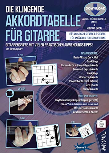 Die klingende Akkordtabelle: Gitarrengriffe mit vielen praktischen Anwendungstipps!. Mit Audio- & Video-Download (MP3s/MP4s): Gitarrengriffe mit ... & E-Gitarre; Anfänger & Fortgeschrittene