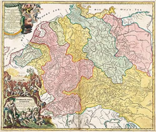 Historische Flußlaufkarte: Älteste Flusslauf Karte Deutschlands - Hydrographia Germaniae 1712 (Plano) von Verlag Rockstuhl