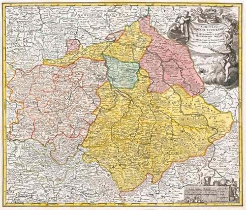 Hist. Karte: Kreis OBERSACHSEN 1707, Herzogtum Kurfürstentum Sachsen, Meissen, Thüringen: Circulus Saxioniae Superioris in quo Ducatus & Electoratus ... a Iohanne Baptista Homanno Norimbergae von Verlag Rockstuhl