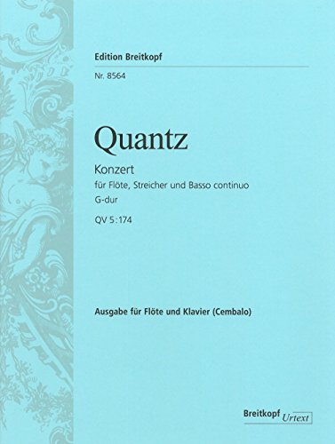Flötenkonzert G-dur QV 5:174 Breitkopf Urtext - Ausgabe für Flöte und Klavier (EB 8564)