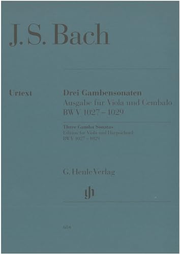 3 Sonaten Bwv 1027-1029 Vdg Cemb. Viola, Cembalo: Besetzung: Viola und Klavier (G. Henle Urtext-Ausgabe) von G. Henle Verlag