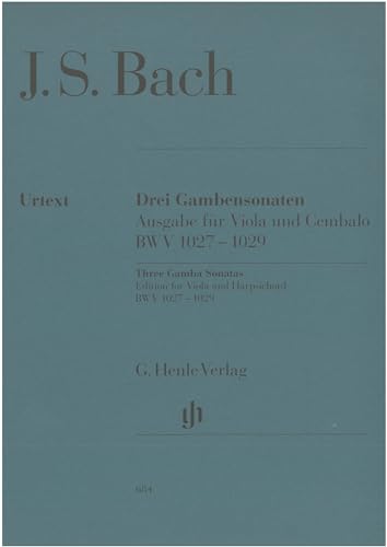 3 Sonaten Bwv 1027-1029 Vdg Cemb. Viola, Cembalo: Besetzung: Viola und Klavier (G. Henle Urtext-Ausgabe)