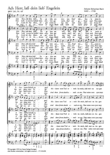 Bach: Ach Herr, lass dein lieb Engelein (BWV 245 no. 40). Partitur (20 St.)