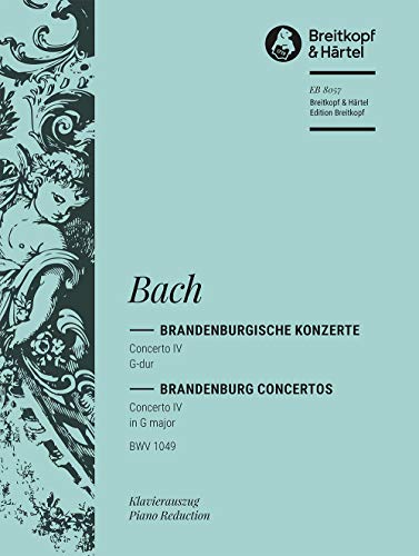 Brandenburgisches Konzert Nr. 4 G-dur BWV 1049 Breitkopf Urtext - Ausgabe für 2 Altblockflöten (Flöte),Violine und Klavier (EB 8057) von Breitkopf & Härtel