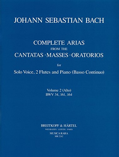 Sämtliche Arien - Ausgabe für Alt, 2 Flöten, Bc (Klavier) Band 2 (BWV 34, 161, 164) (MR 2242): Spielpartitur(en), Stimmensatz