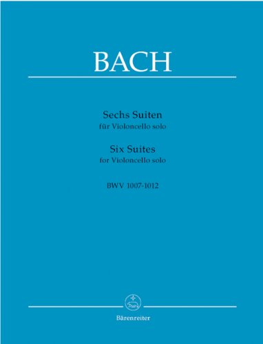 Sechs Suiten für Violoncello solo BWV 1007-1012. Spielpartitur(en) von Bärenreiter