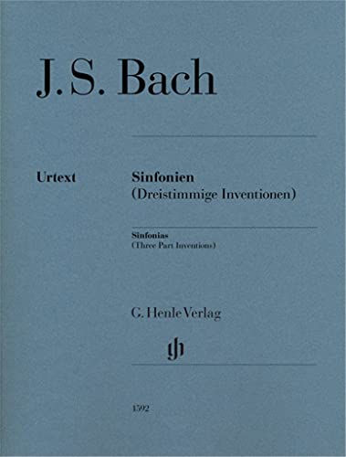 Sinfonien BWV 787-801 (Dreistimmige Inventionen), Ausgabe ohne Fingersatz: Urtextausgabe ohne Fingersatz (G. Henle Urtext-Ausgabe)