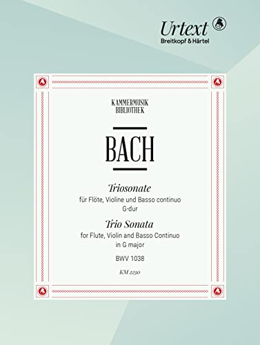 Triosonate G-dur BWV 1038 für Flöte, Violine und Bc - Autorschaft ungesichert (KM 2230) von EDITION BREITKOPF