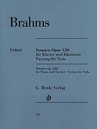 Sonaten Opus 120 für Klavier und Klarinette: Fassung für Viola (G. Henle Urtext-Ausgabe) Sonaten Opus 120 für Klavier und Klarinette: Fassung für Viola (G. Henle Urtext-Ausgabe)