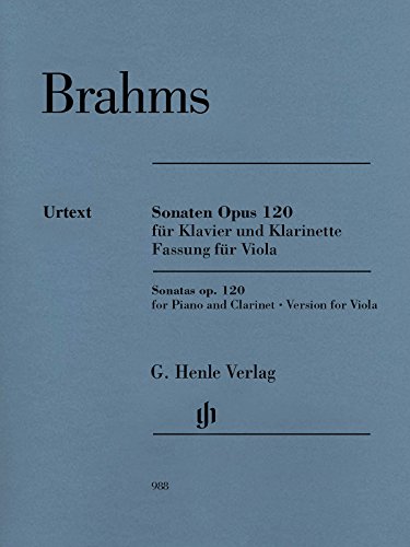 Sonaten Opus 120 für Klavier und Klarinette: Fassung für Viola (G. Henle Urtext-Ausgabe)