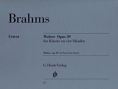 Walzer op. 39, Klavier zu vier Händen: Instrumentation: Piano, 4-hands (G. Henle Urtext-Ausgabe) von HENLE