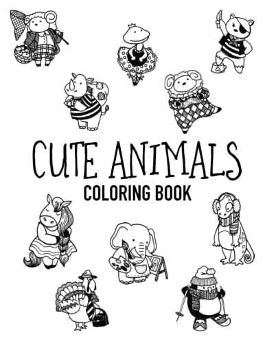 Cute Animals: Coloring Book (Children’s Colouring Book)