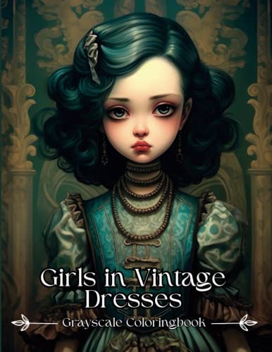 Girls in Vintage Dresses Coloring Book