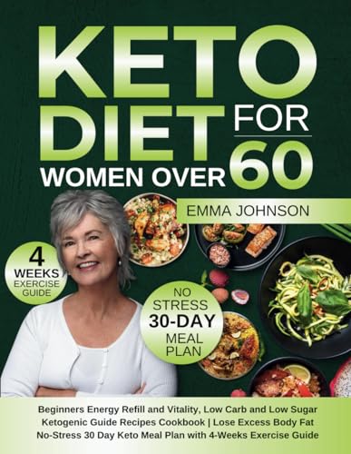 Keto Diet for Women Over 60: Beginners Energy Refill and Vitality, Low Carb and Low Sugar Ketogenic Guide Recipes Cookbook | Lose Excess Body Fat | ... Keto Meal Plan with 4-Weeks Exercise Guide von Independently published