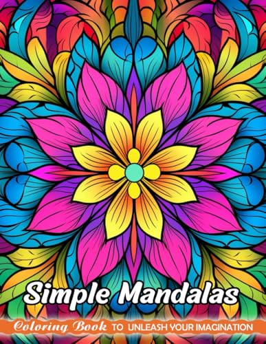 Simple Mandalas: Adults Coloring Books with Simple Mandalas for Stress Relief and Relaxation (Christmas Coloring Pages)