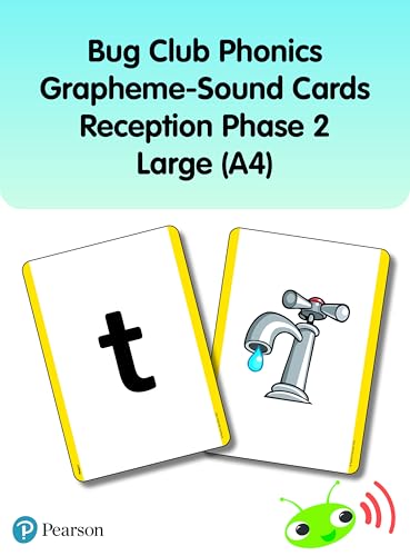Bug Club Phonics Grapheme-Sound Cards Reception Phase 2 Large (A4) (Phonics Bug)