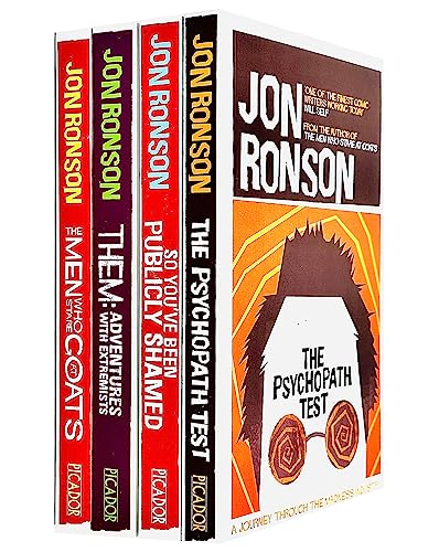 Jon Ronson 4 Books Bundle Collection Set (The Psychopath Test, So You've Been Publicly Shamed, Them: Adventures With Extremists & The Man Who Stare At Goats)