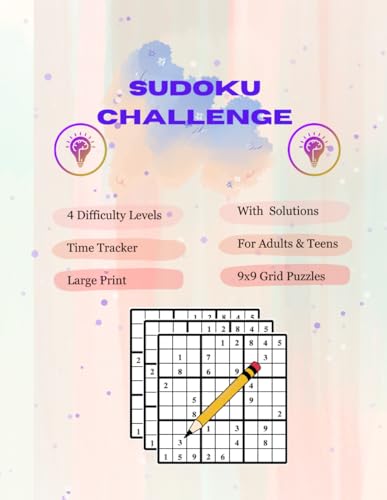 Sudoku. Sudoku Puzzles with Solutions: 4 levels of difficulty. 9x9 Sudoku grids. 4 puzzles per page. Sudoku with difficulty ratings from 0-1. Track ... each puzzle.: Paperback- updated for 2024 von Independently published
