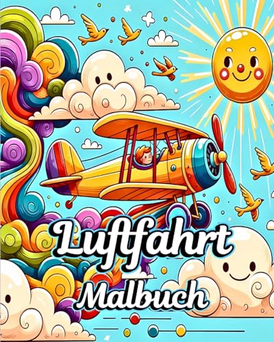 Luftfahrt Malbuch: Wunderschöne Flugzeuge Hubschrauber und Heißluftballons zum Ausmalen für Kinder