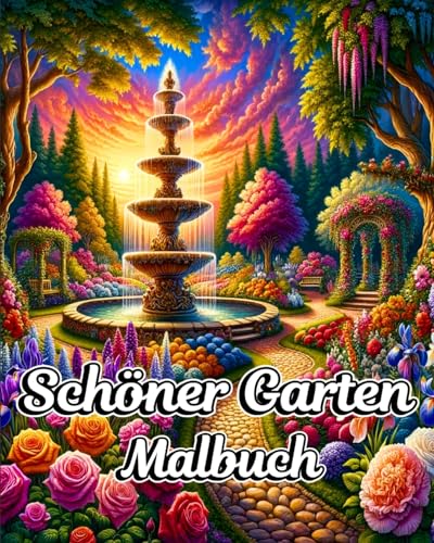 Schöner Garten Malbuch: Geheime Gärten-Malbuch mit entspannenden Landschaften und Gärten für Erwachsene von Blurb Inc