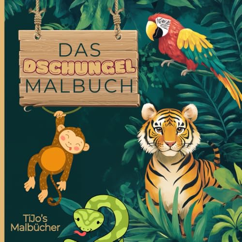 Malbuch - Dschungel: Der kreative Dschungelspaß – 38 Tiere zum Ausmalen und Entdecken