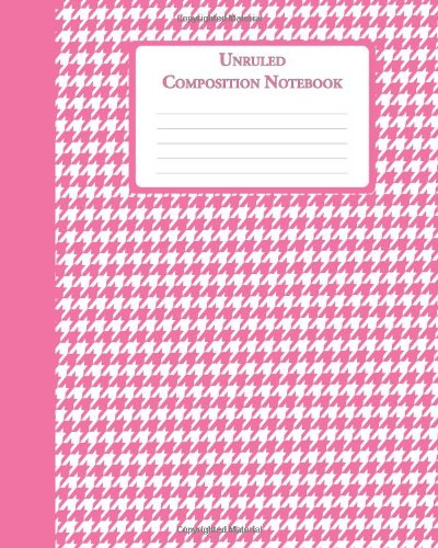 Unruled Composition Notebook - Pink Houndstooth