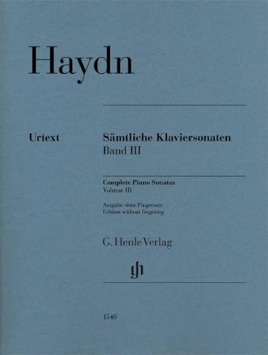 Sämtliche Klaviersonaten Band III; Urtextausgabe ohne Fingersätze: Besetzung: Klavier zu zwei Händen (G. Henle Urtext-Ausgabe) von G. Henle Verlag