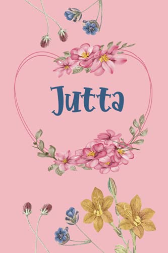 Jutta: Schönes Geschenk Notizbuch personalisiert mit Namen Jutta, perfektes Geburtstag für Mädchen und Frauen 6x9 Zoll,110 Seiten