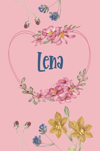 Lena: Schönes Geschenk Notizbuch personalisiert mit Namen Lena, perfektes Geburtstag für Mädchen und Frauen 6x9 Zoll,110 Seiten