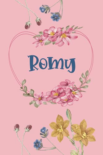 Romy: Schönes Geschenk Notizbuch personalisiert mit Namen Romy, perfektes Geburtstag für Mädchen und Frauen 6x9 Zoll,110 Seiten