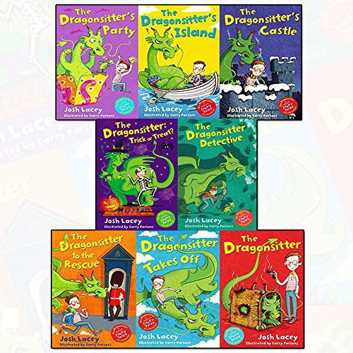 Dragonsitter series Josh Lacey Collection 8 Books Set (Trick or Treat?, The Dragonsitter's Party, The Dragonsitter, The Dragonsitter Detective, Island, Castle, Take Off, to the Rescue)