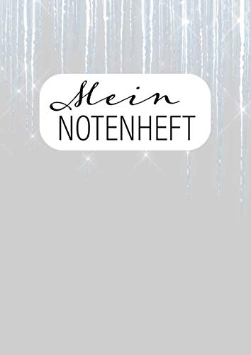 MEIN NOTENHEFT: Notenheft DIN A4 für Schule oder Gitarrenunterricht mit coolem Eiskristall-Cover für Teenager. 100 Seiten mit Notenlinien.