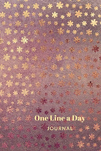 One Line A Day Journal: Pretty Stars One Line A Day Journal To Write In, Five-Year Memory Book, Diary, Notebook, Lined Blank Pages (Rose Gold Style, Band 5)