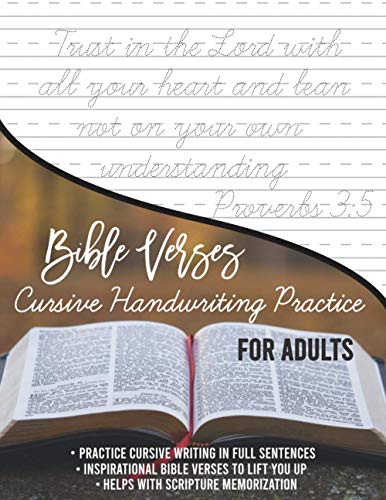 Bible Verses Cursive Handwriting Practice Workbook: Practice cursive writing in full sentences with inspirational Bible scripture