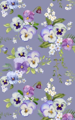 Notebook: Floral Purple Pansy Flowers (Small 5x8, College Ruled)