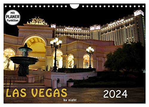 LAS VEGAS - by night (Wandkalender 2024 DIN A4 quer), CALVENDO Monatskalender