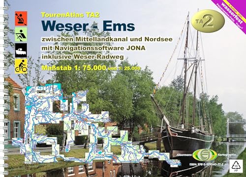 TourenAtlas TA2 Weser-Ems: zwischen Mittellandkanal und Nordsee von Jübermann