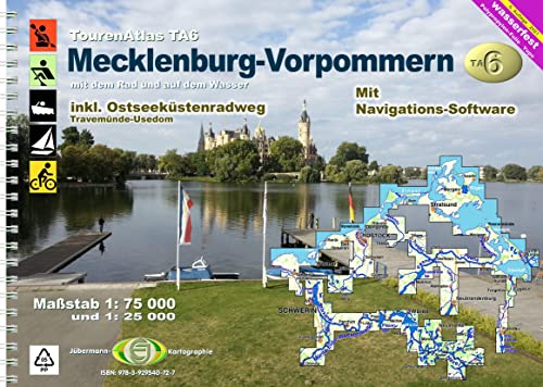 TourenAtlas TA6 Mecklenburg-Vorpommern: 57 Karten. 1:75000 und 1: 25000 + Navigationssoftware (TourenAtlas Wasserwandern) von Jübermann, E