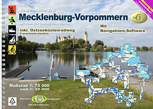 TourenAtlas TA6 Mecklenburg-Vorpommern: 57 Karten. 1:75000 und 1: 25000 + Navigationssoftware (TourenAtlas Wasserwandern) von Jübermann