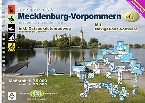 TourenAtlas TA6 Mecklenburg-Vorpommern: 57 Karten. 1:75000 und 1: 25000 + Navigationssoftware (TourenAtlas Wasserwandern) von Jübermann, E