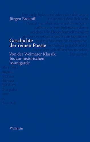 Geschichte der reinen Poesie: Von der Weimarer Klassik bis zur historischen Avantgarde von Wallstein